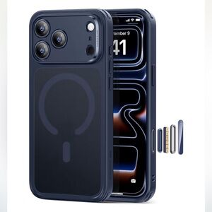 iPhone 17 PRO MAX Shockproof Military Grade Protective Case-FROSTED BLUE